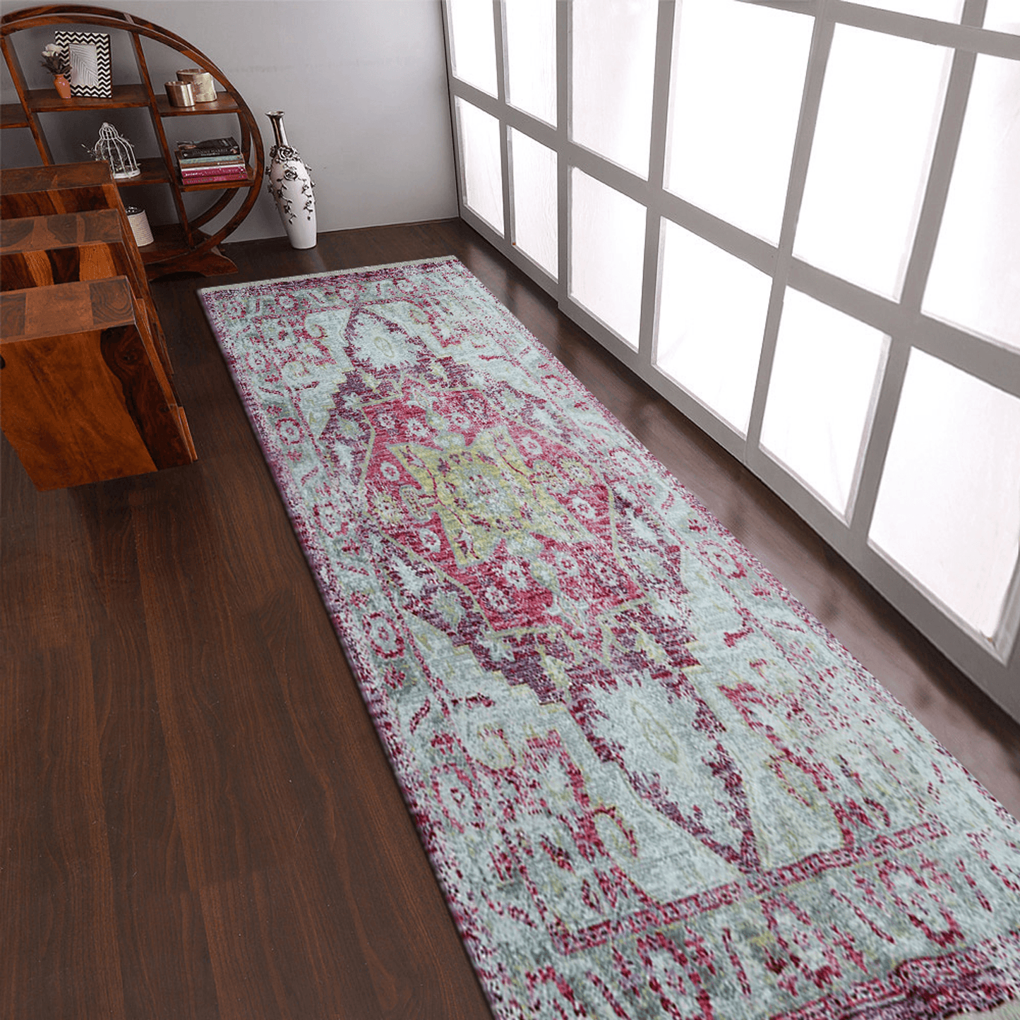 Rugsotic Machine Woven Crossweave Polyester Oriental Runner Rug 2'6''X9'10''