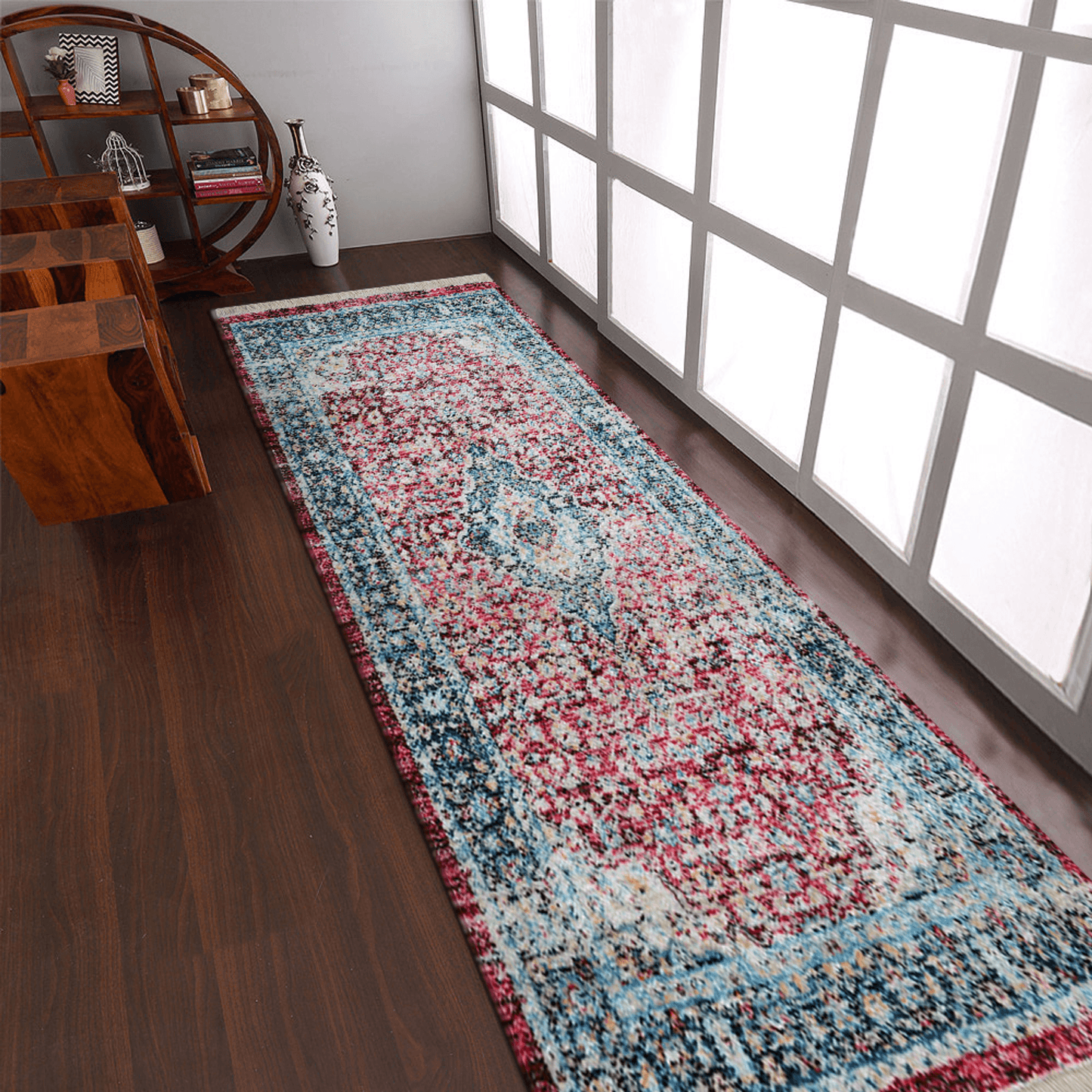 Rugsotic Machine Woven Crossweave Polyester Oriental Runner Rug 2'6''X9'10''