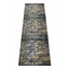 Rugsotic Abstract Ivory-Blue Machine Woven Runner Rug 3'2''X10'