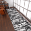 Rugsotic Abstract Ivory-Blue Machine Woven Runner Rug 3'2''X10'
