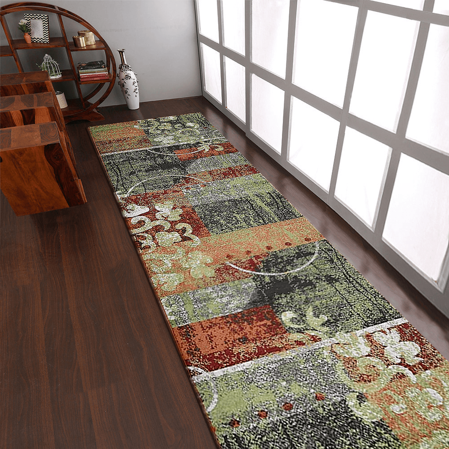 Rugsotic Carpets Machine Woven Heatset Polypropylene 3'2''x10' Runner Area Rug Contemporary