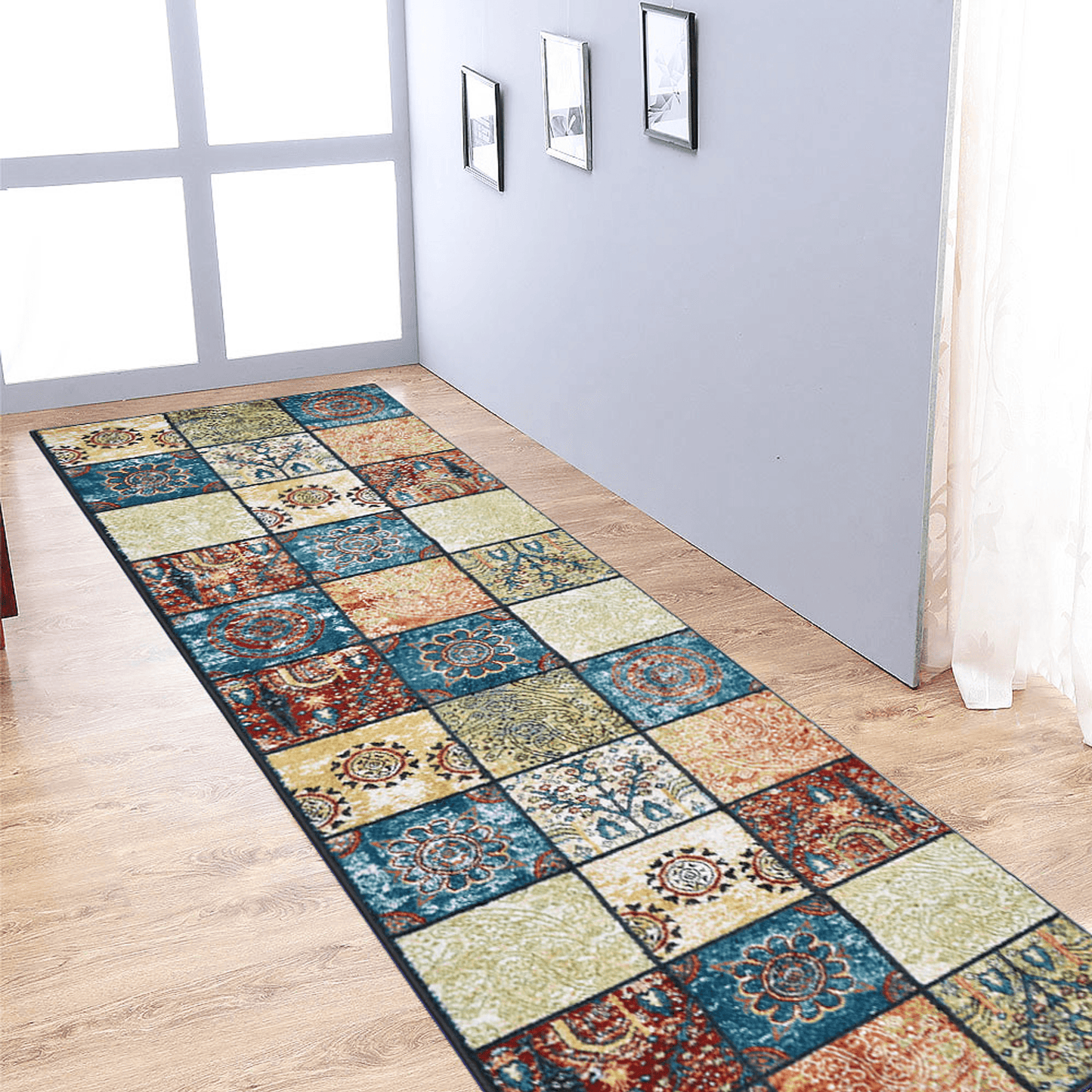 Rugsotic Carpets Machine Woven Heatset Polypropylene 3'2''x10' Runner Area Rug Contemporary