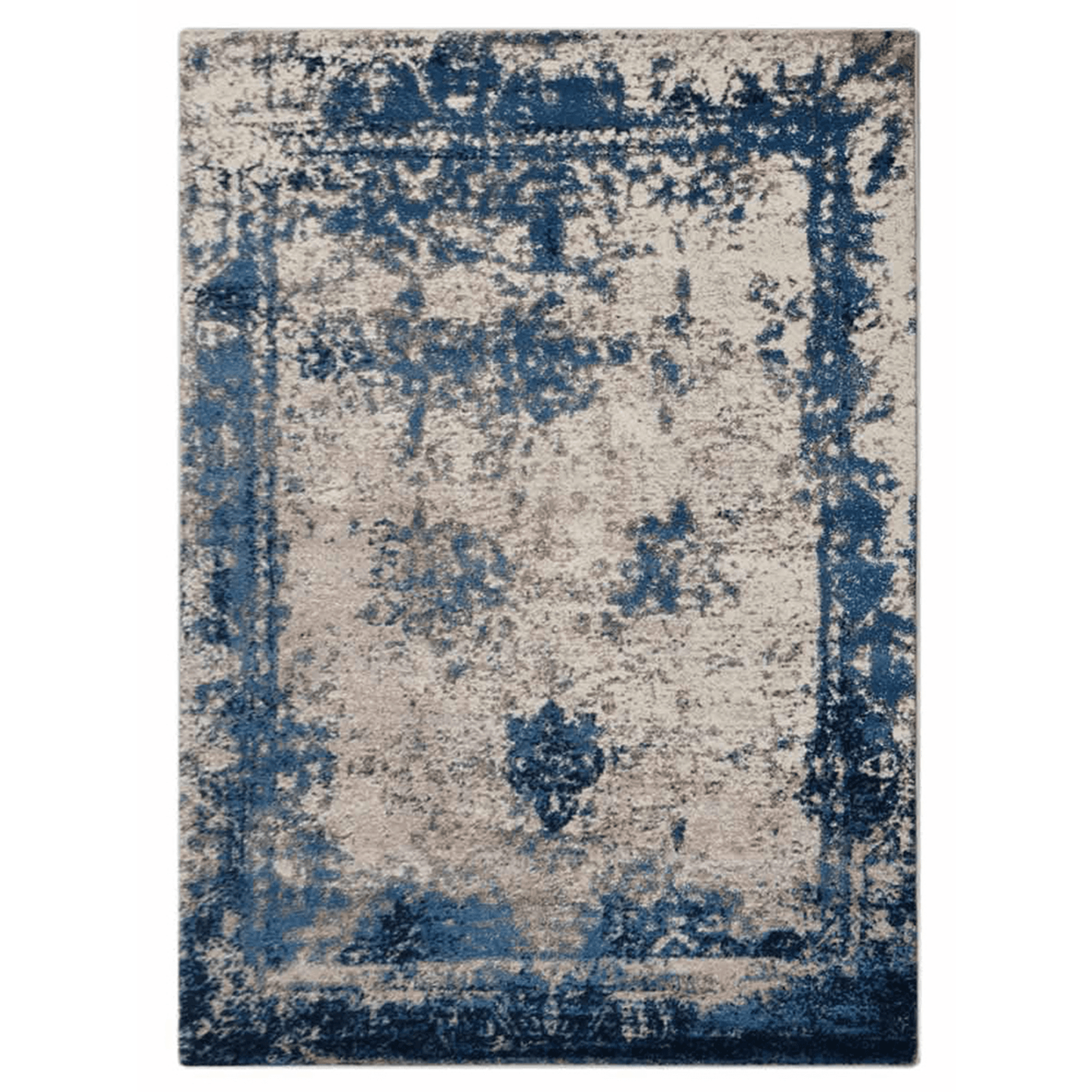 Rugsotic Carpets Machine Woven Oriental Area Rug In Beige And Blue