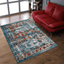 Rugsotic Carpets Machine Woven Oriental Area Rug In Beige And Blue