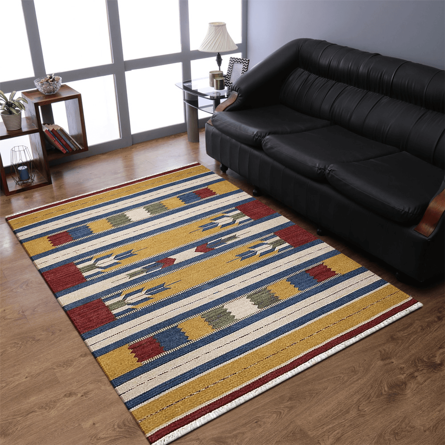 Rugsotic Carpets Hand Woven Flat Weave Kilim Wool Area Rug Contemporary