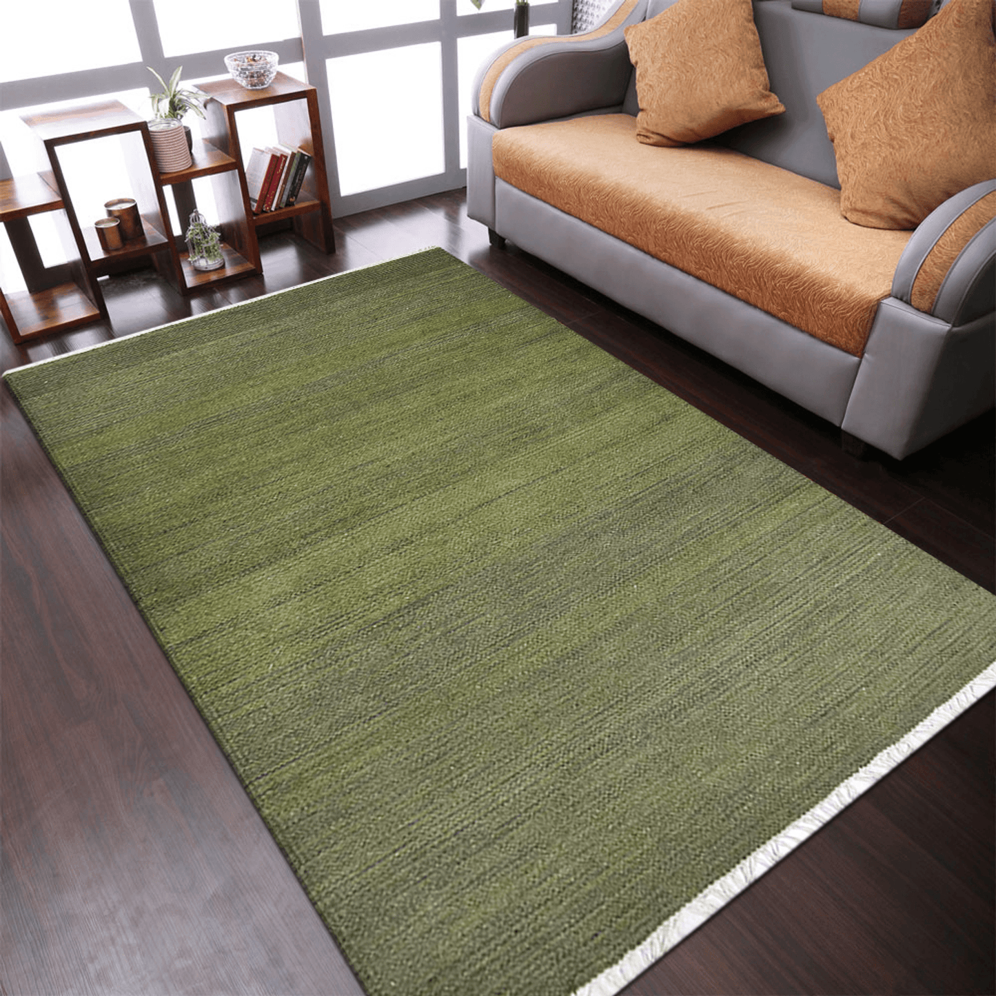 Rugsotic Hand Woven Silver Kilim Wool Area Rug