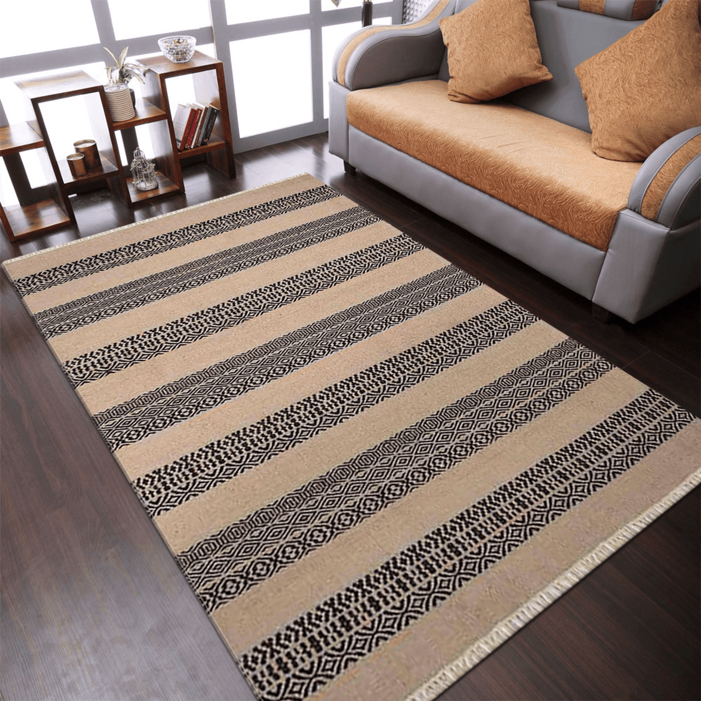 Rugsotic Carpets Hand Woven Flat Weave Kilim Wool Area Rug Contemporary