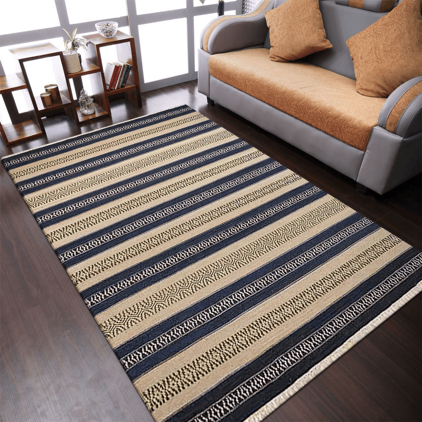 Rugsotic Carpets Hand Woven Flat Weave Kilim Wool Area Rug Contemporary