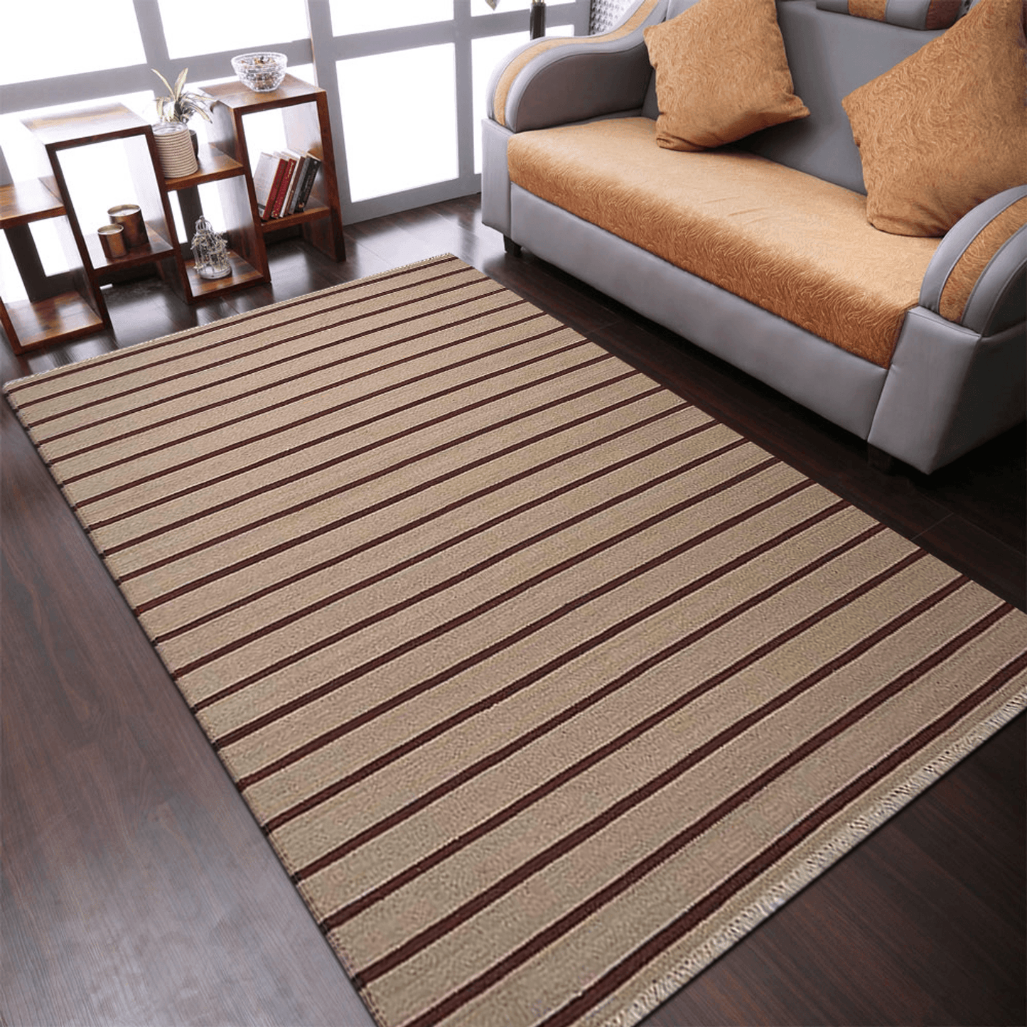 Rugsotic Carpets Hand Woven Flat Weave Kilim Wool Area Rug Contemporary