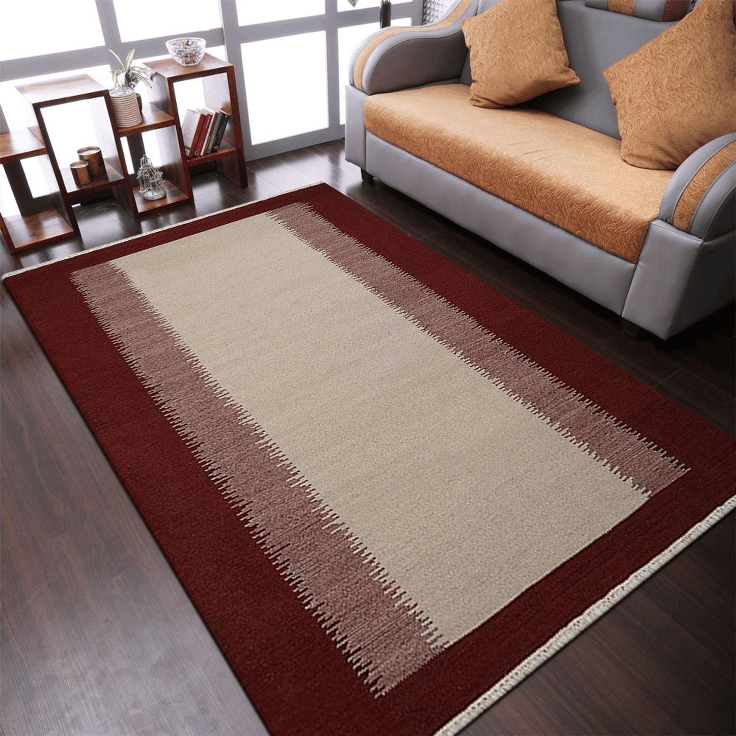 Rugsotic Carpets Hand Woven Flat Weave Kilim Wool Area Rug Contemporary