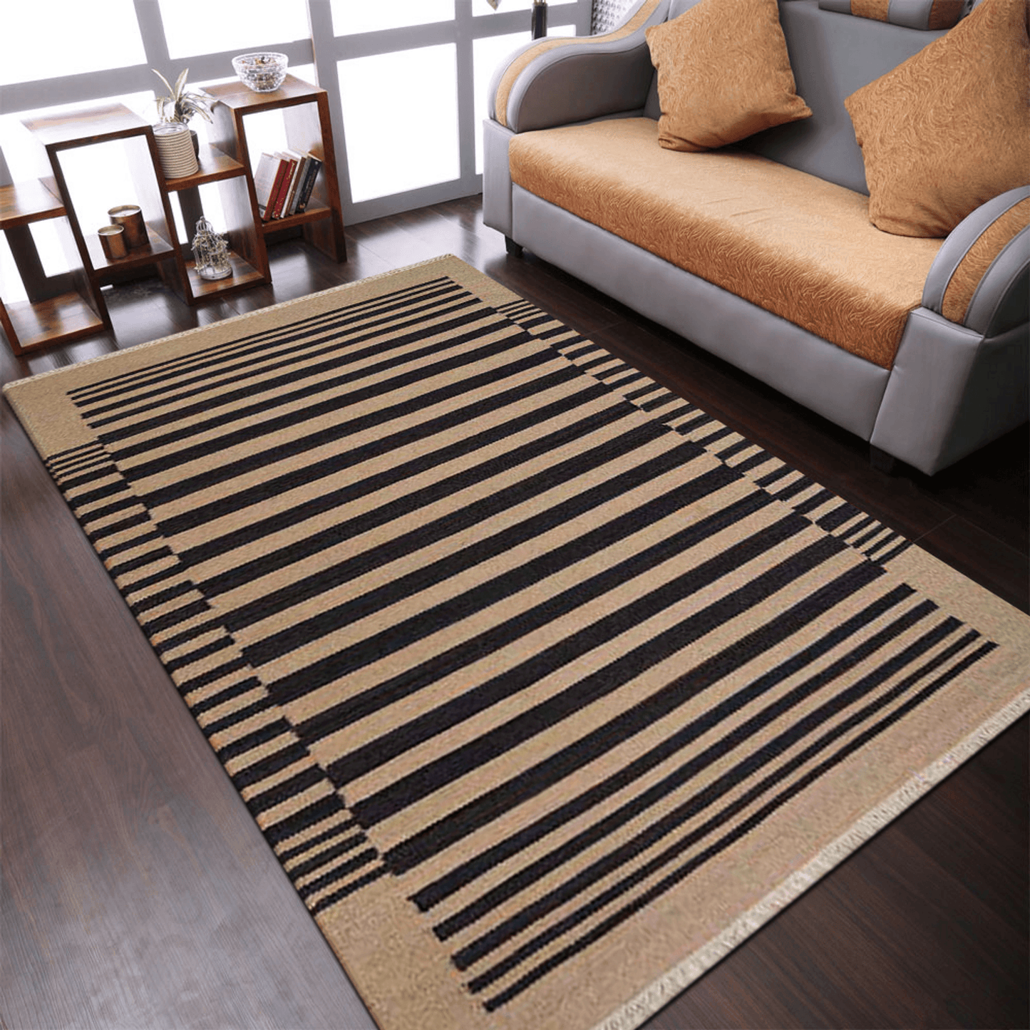 Rugsotic Carpets Hand Woven Flat Weave Kilim Wool Area Rug Contemporary