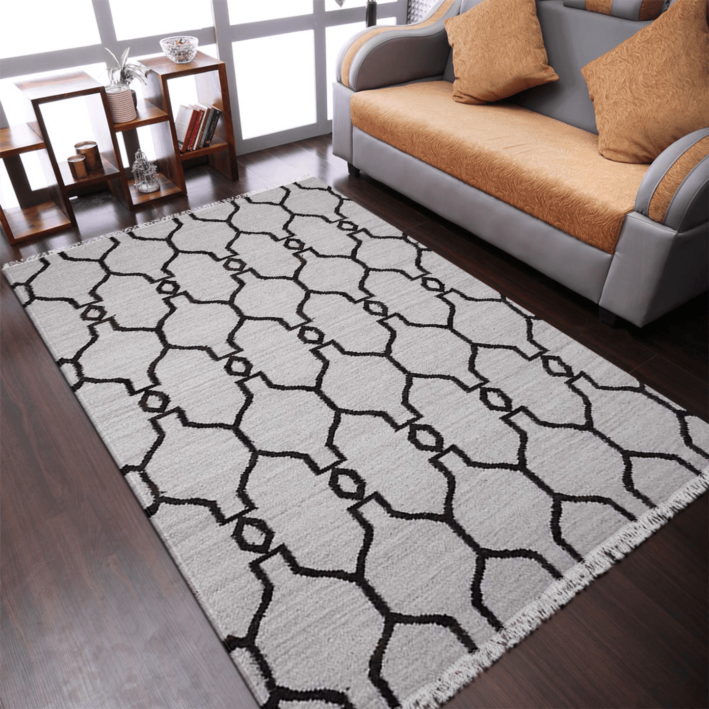 Rugsotic Carpets Hand Woven Flat Weave Kilim Wool Area Rug Contemporary