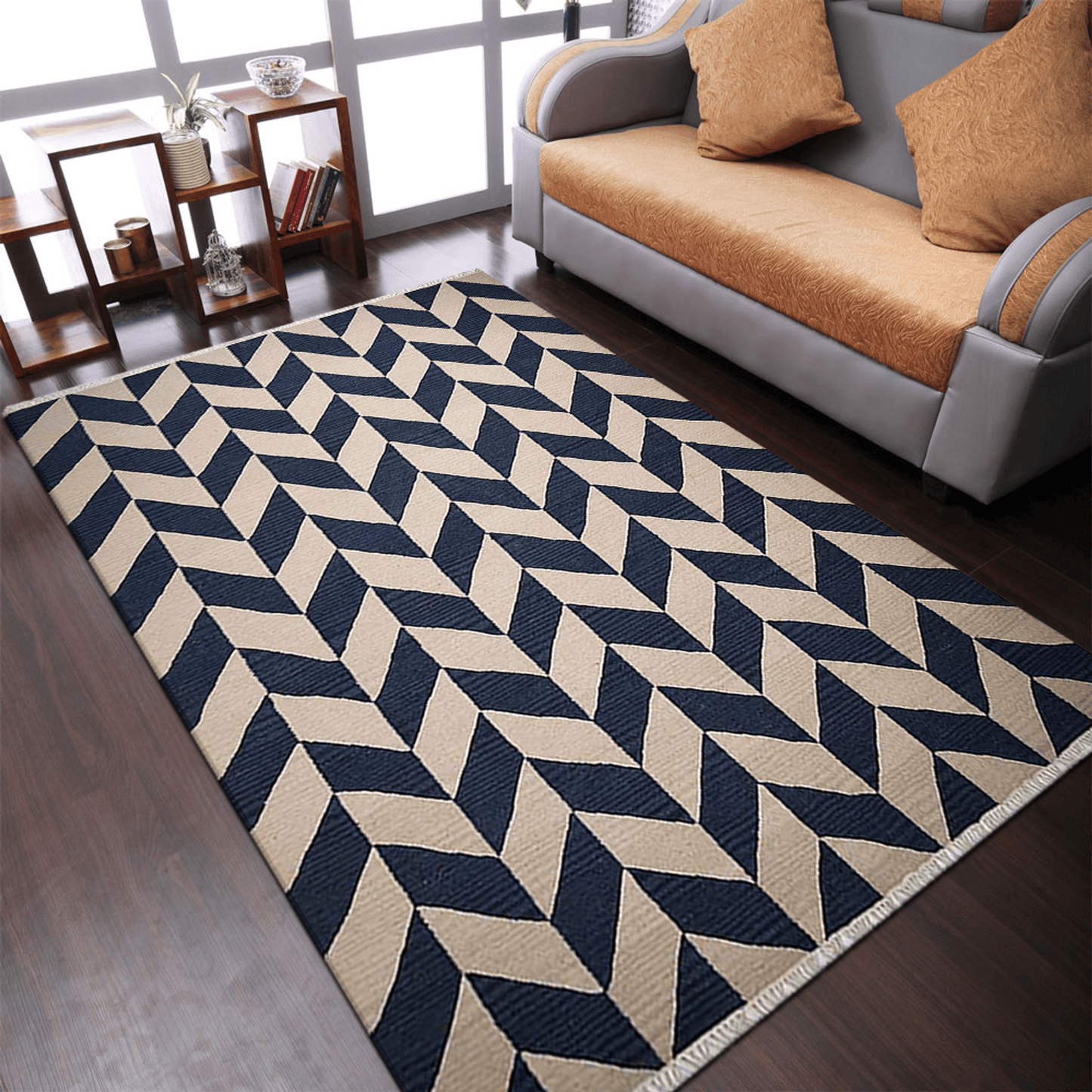 Rugsotic Carpets Hand Woven Flat Weave Kilim Wool Area Rug Contemporary