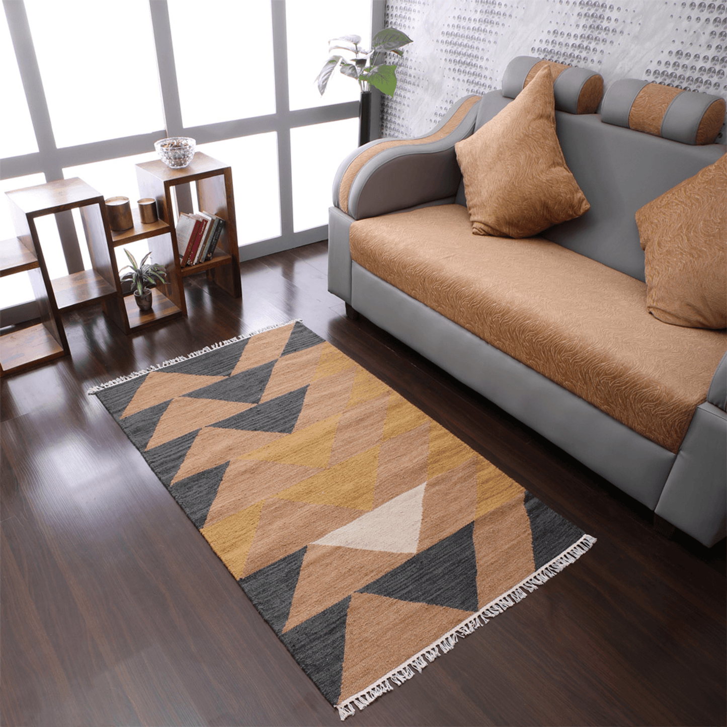 Rugsotic Carpets Hand Woven Flat Weave Kilim Wool Area Rug Contemporary