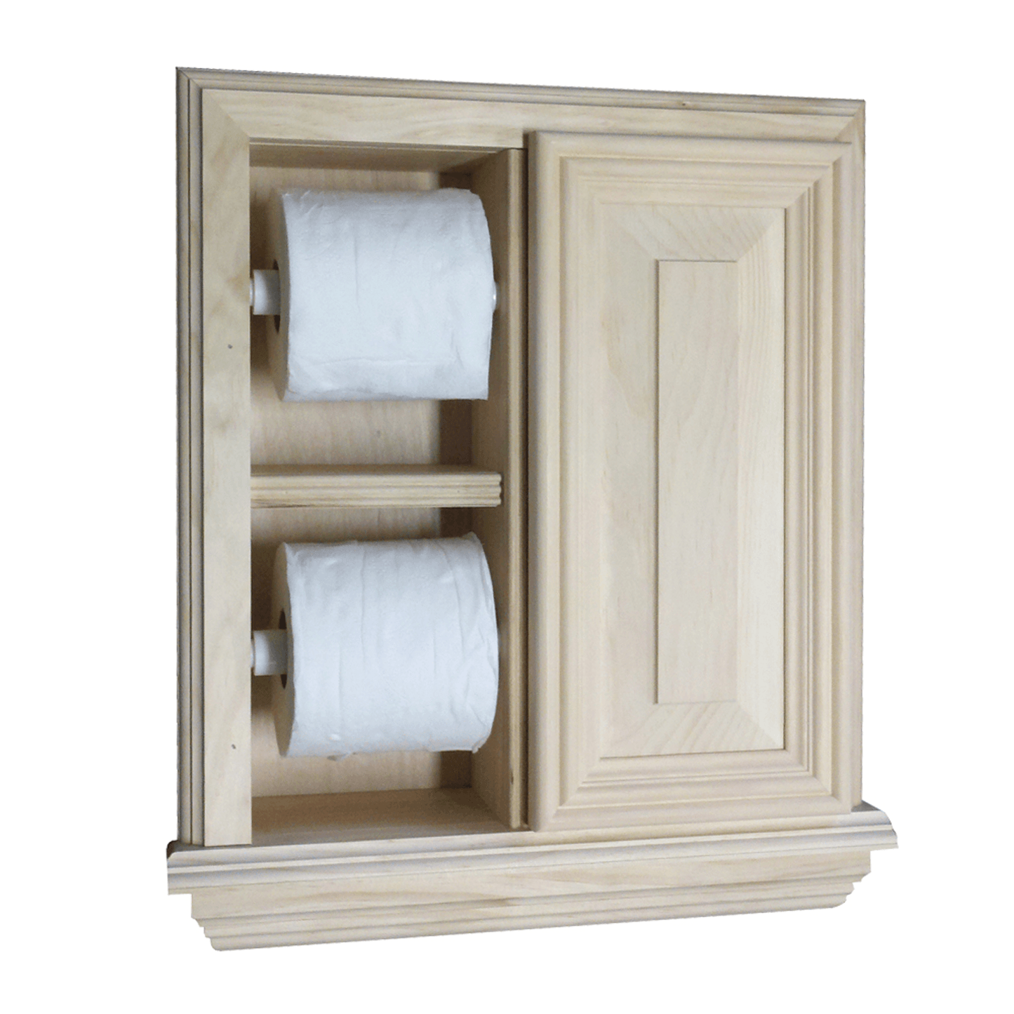 Haile Solid Wood Recessed Toilet Paper Holder With Storage Cabinet