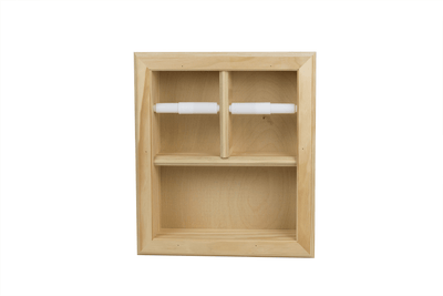 Haile Recessed Solid Wood Toilet Paper Holder With Shelf