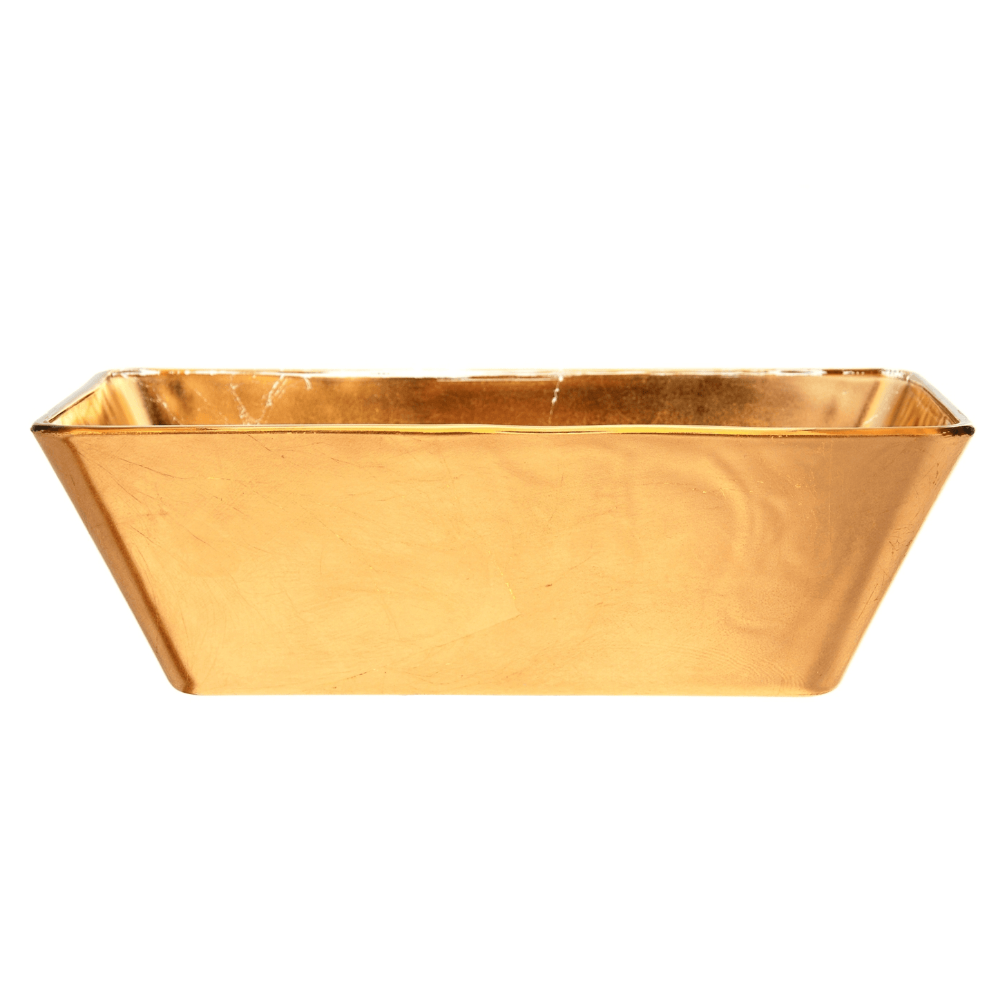 Gilt Gilded Glass 13" Rectangular Serving Bowl