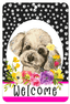 Maltese Paw Prints Welcome Indoor/Outdoor Aluminum Sign