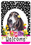 Basset Hound Paw Prints Welcome Aluminium Sign