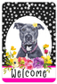 Pit Bull Blue - Hhs Paw Prints Welcome Aluminum Sign