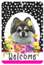 Pomeranian Paw Prints Welcome Indoor/Outdoor Sign - High-Grade Aluminium