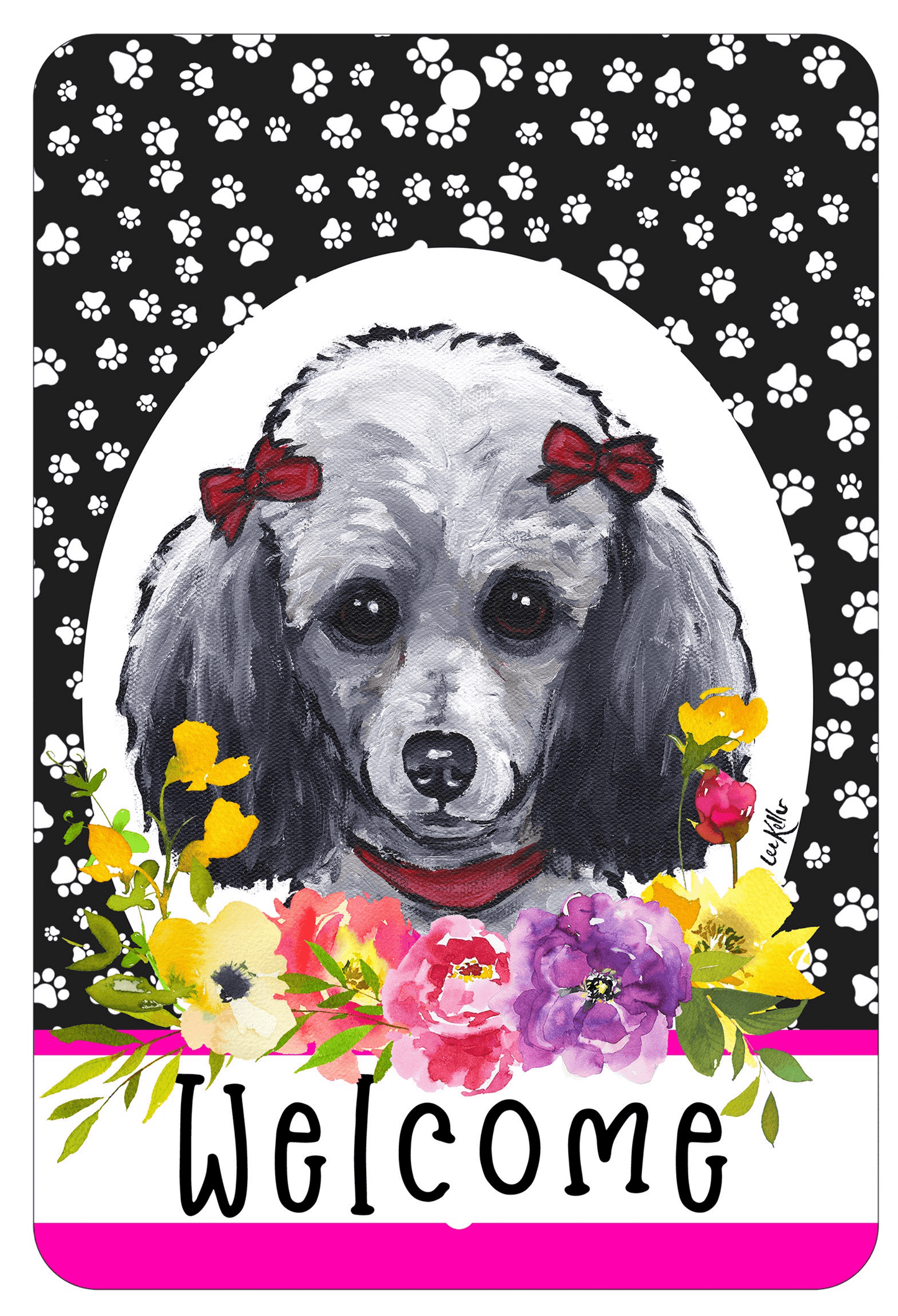 Hhs Paw Prints Welcome Indoor/Outdoor Aluminium Sign