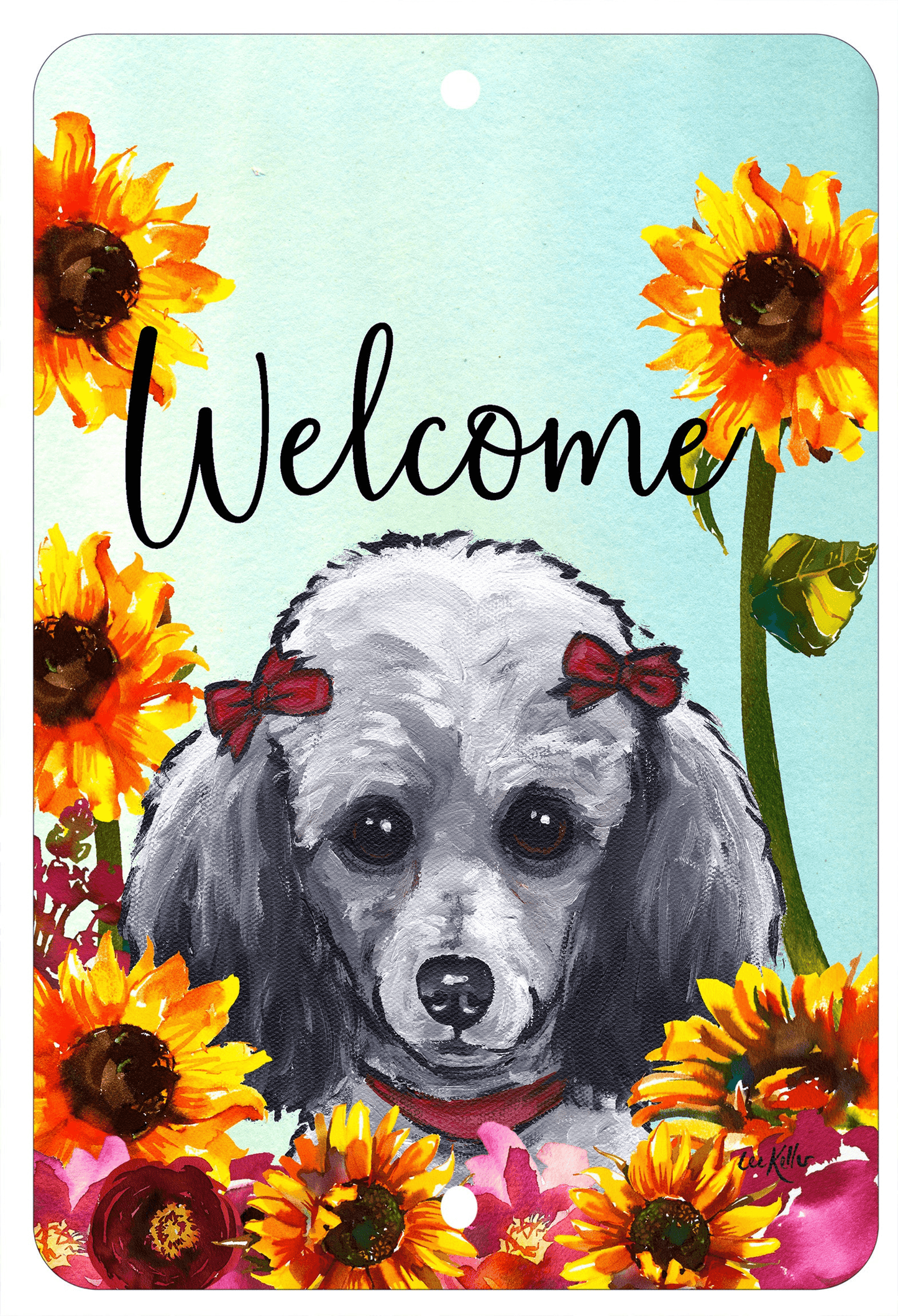 Poodle Grey Indoor/Outdoor Aluminium Sign For Dog Lovers