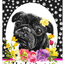 Pug Black - Hhs Paw Prints Welcome Sign - Indoor/Outdoor Aluminum