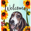 Basset Hound Welcome Indoor/Outdoor Aluminum Sign