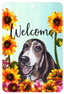 Basset Hound Welcome Indoor/Outdoor Aluminum Sign