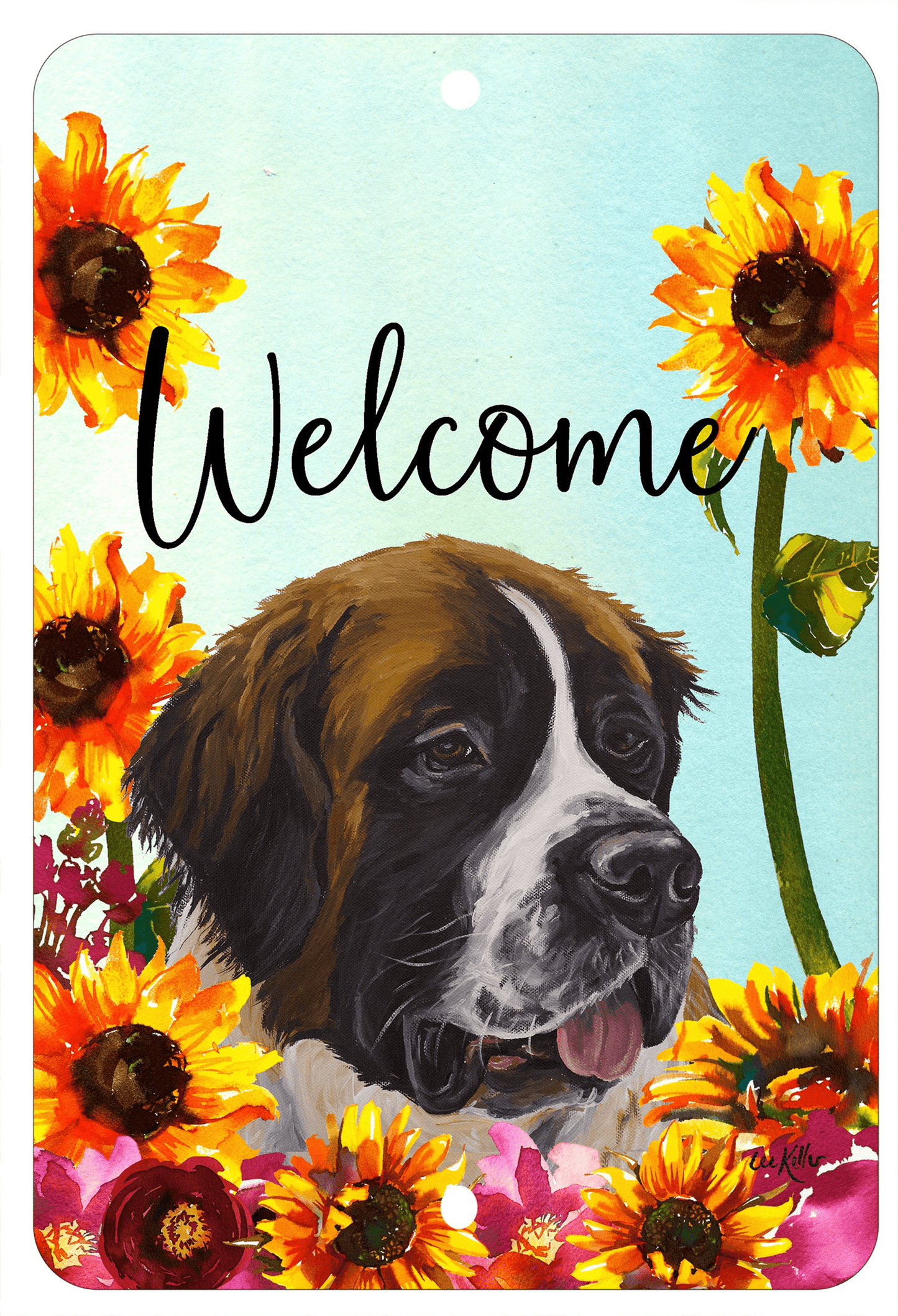 Saint Bernard Indoor/Outdoor Welcome Sign – High-Grade Aluminium, Made In Usa