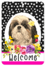 Shih Tzu Paw Prints Welcome Indoor/Outdoor Aluminum Sign