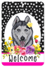 Siberian Husky Grey Welcome Sign - Durable Aluminum, Indoor/Outdoor