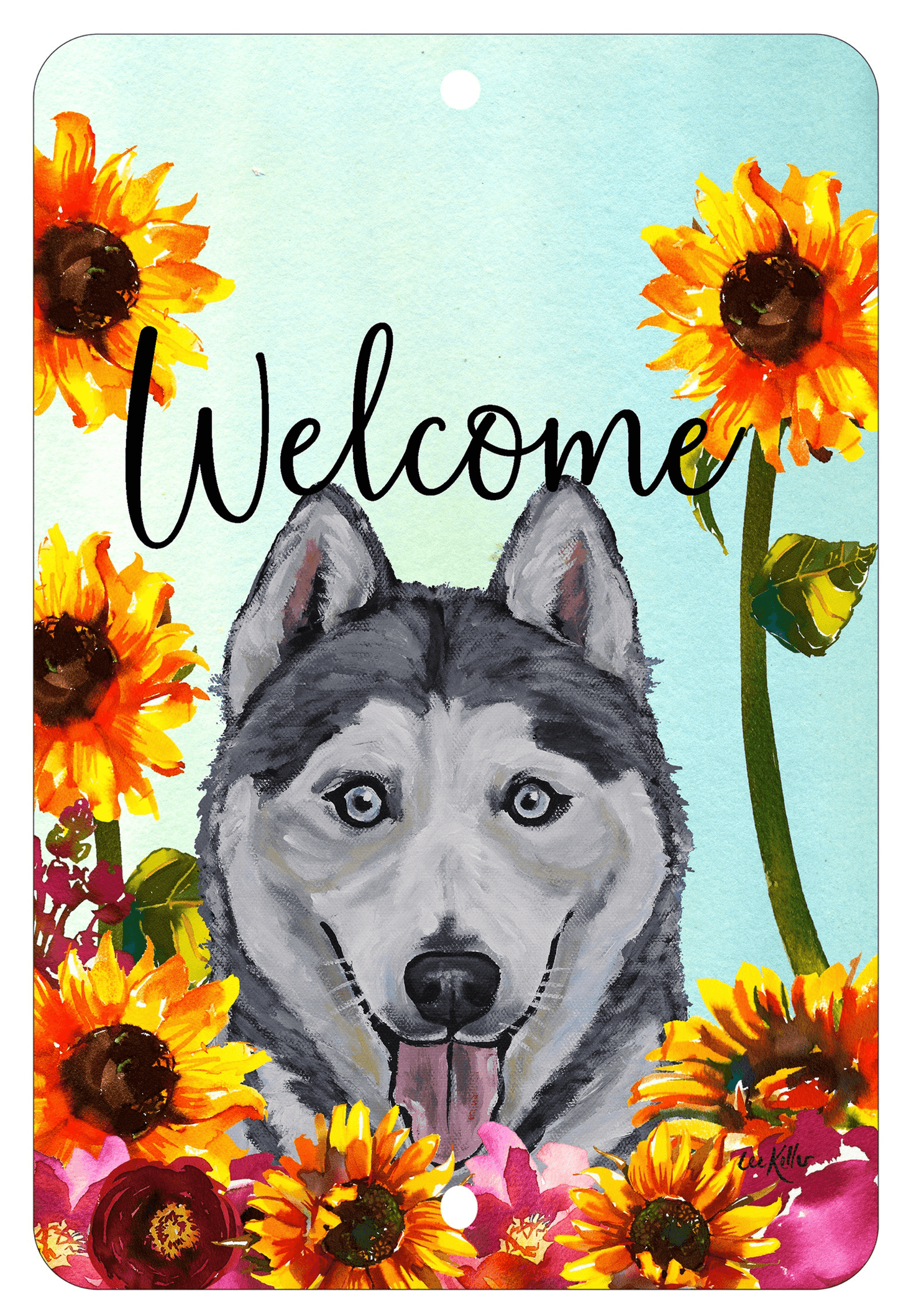 Siberian Husky Grey Aluminium Indoor/Outdoor Sign