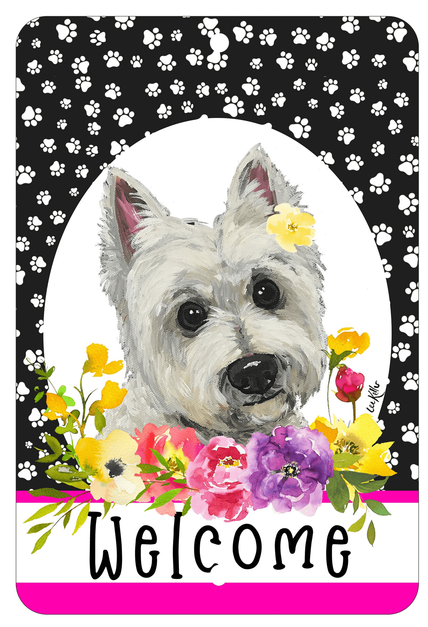 Hhs Paw Prints Welcome Indoor/Outdoor Aluminum Sign