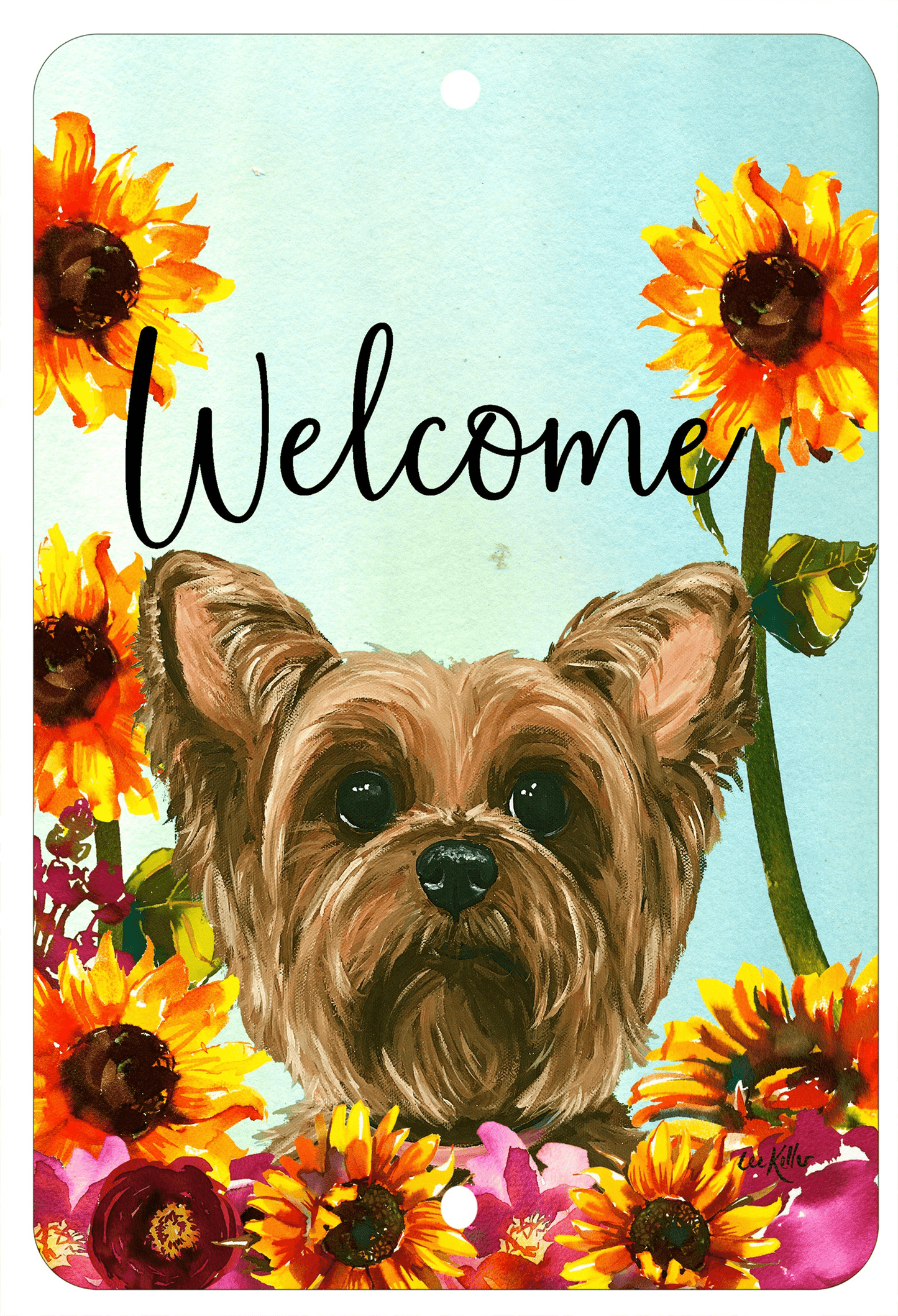 Yorkie Welcome Indoor/Outdoor Aluminium Sign