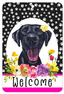 Black Labrador Paw Prints Welcome Indoor/Outdoor Sign