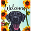 Black Labrador Welcome Indoor/Outdoor Aluminium Sign