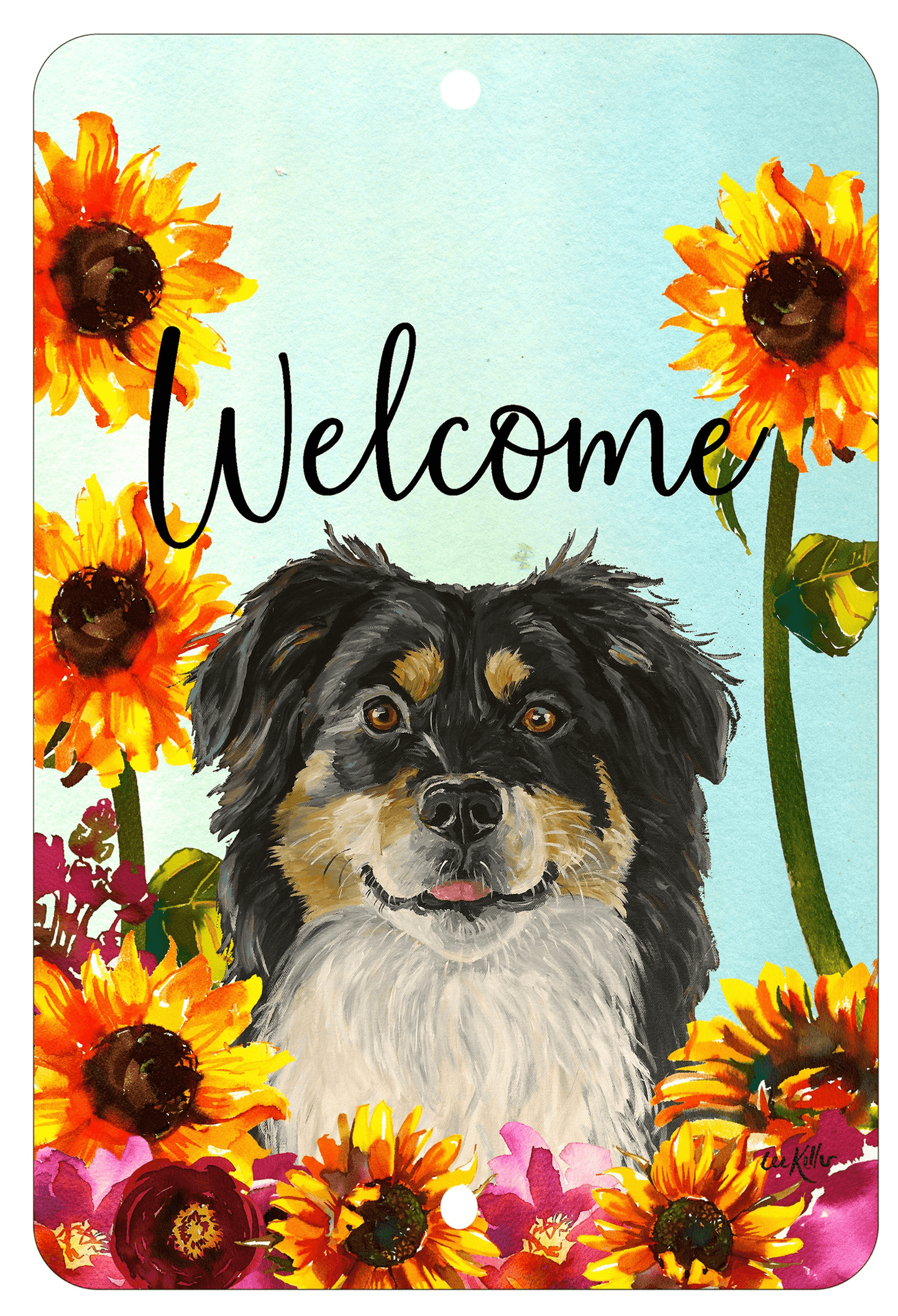 Border Collie Welcome Indoor/Outdoor Aluminium Sign