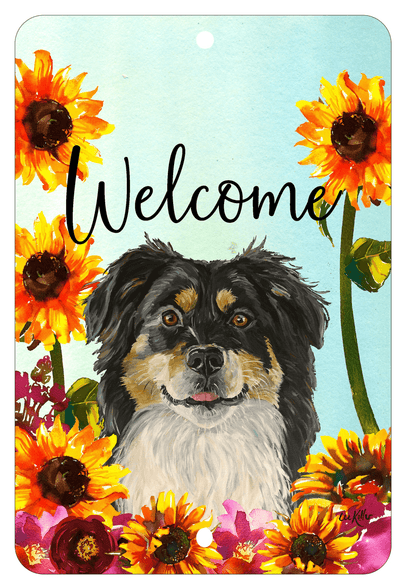 Border Collie Welcome Indoor/Outdoor Aluminium Sign