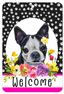 Boston Terrier Paw Prints Welcome Indoor/Outdoor Aluminum Sign