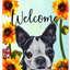 Boston Terrier Welcome Indoor/Outdoor Aluminum Sign - 8" X 12"