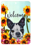 Boston Terrier Welcome Indoor/Outdoor Aluminum Sign - 8" X 12"