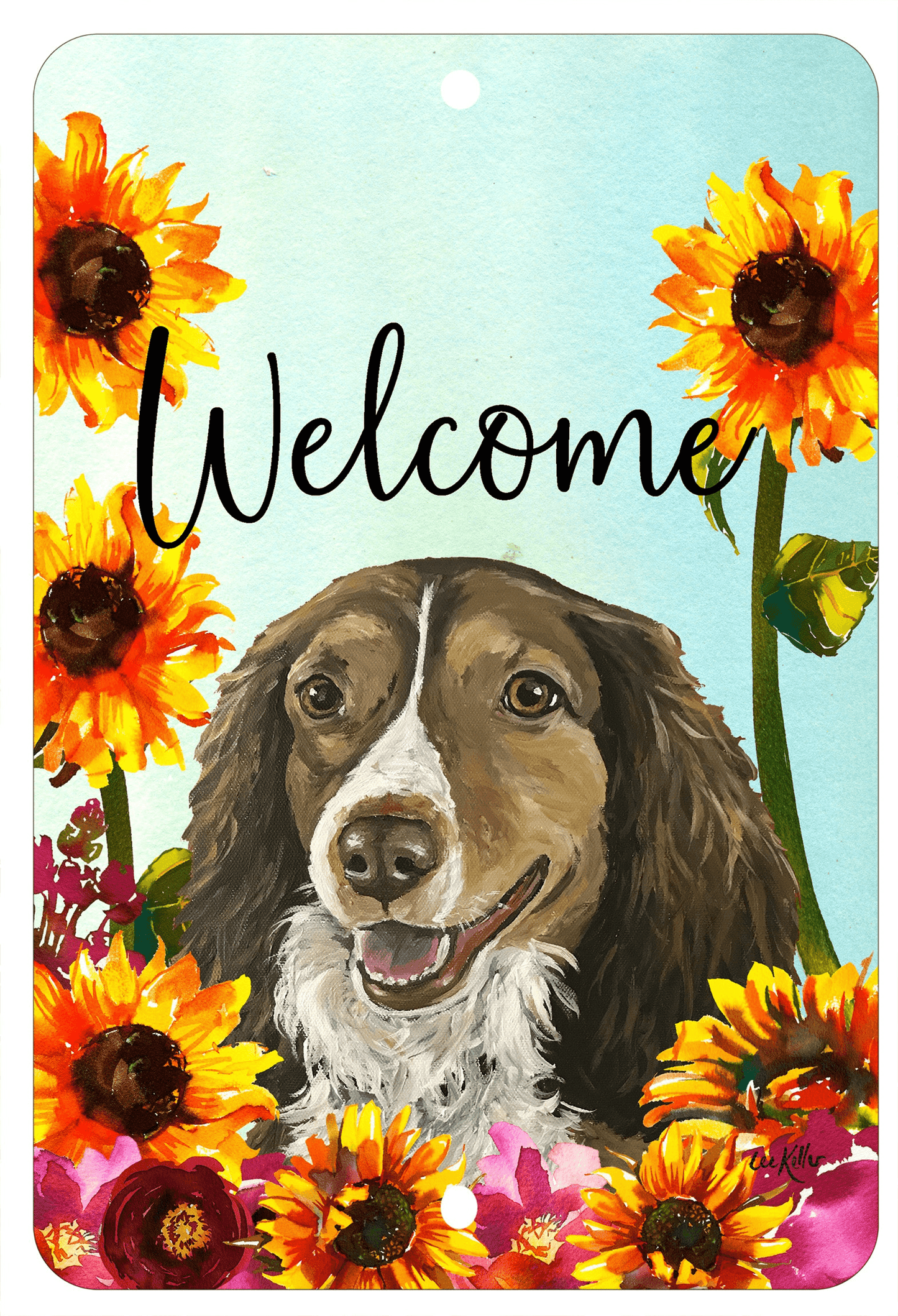 Brittany Spaniel Indoor/Outdoor Aluminium Sign
