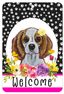 Cavalier King Charles Blenheim Aluminum Paw Prints Welcome Sign