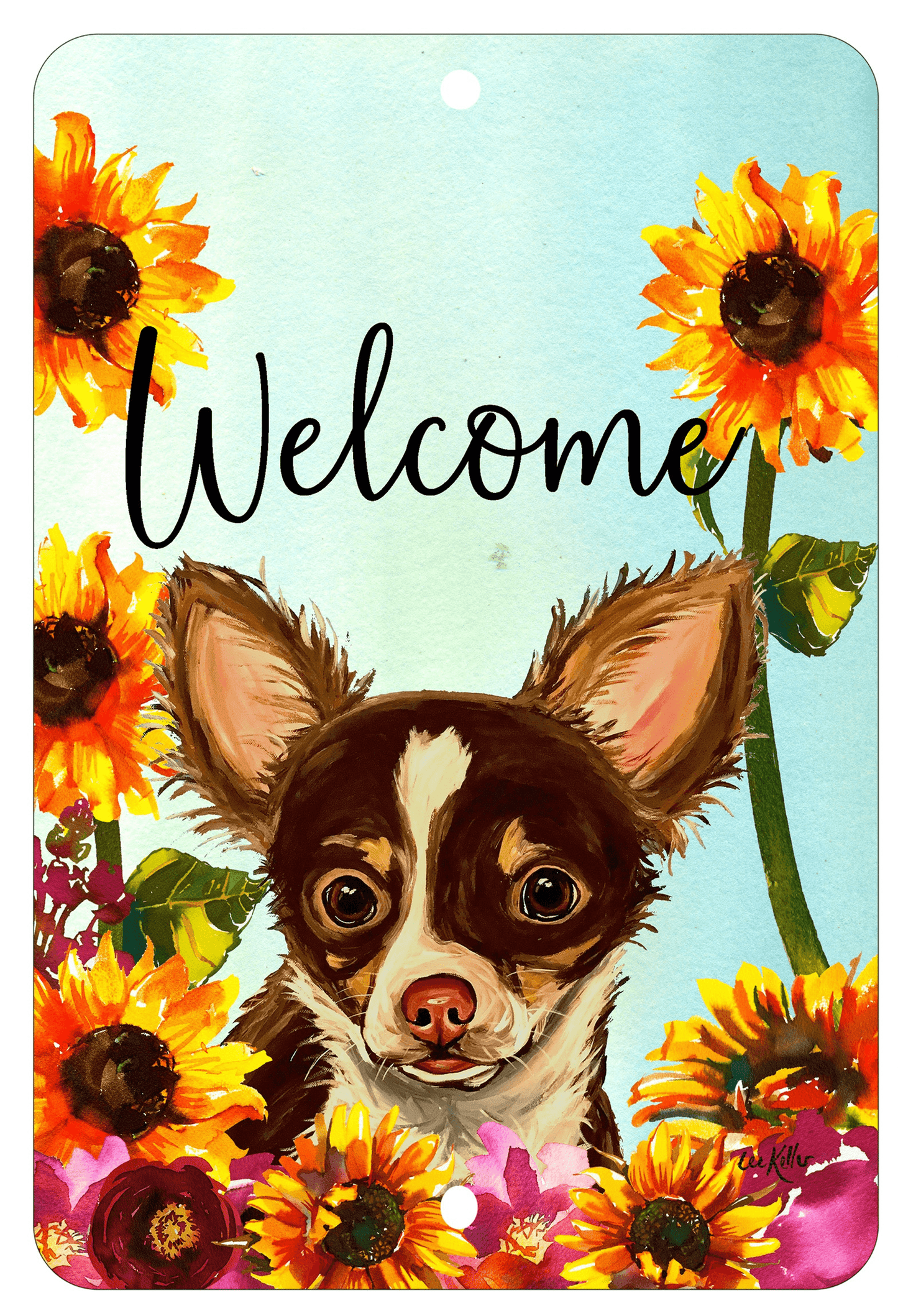 Chihuahua Welcome Indoor/Outdoor Aluminium Sign