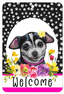 Chihuahua Black Welcome Indoor/Outdoor Aluminum Sign