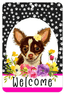Chihuahua Gizmo - Paw Prints Welcome Indoor/Outdoor Aluminum Sign