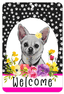 Chihuahua Paw Prints Welcome Indoor/Outdoor Aluminium Sign 8" X 12"