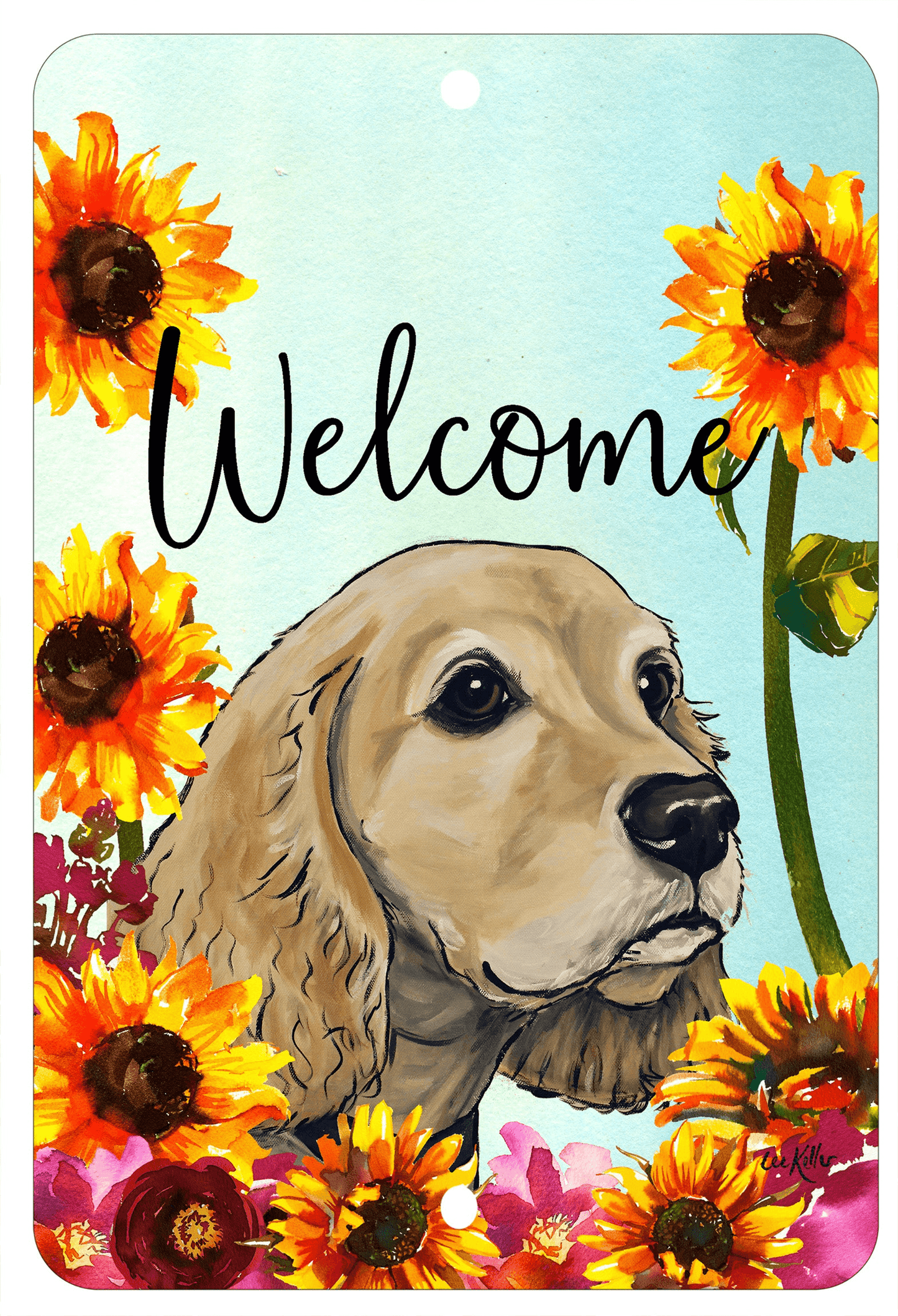Cocker Spaniel Buff Indoor/Outdoor Aluminium Sign